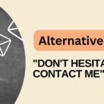 Don't hesitate to contact me