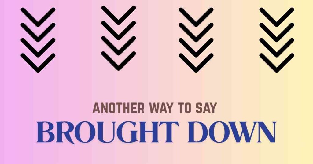 another way to say Brought Down