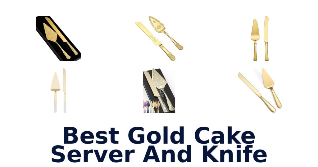 best gold cake server and knife