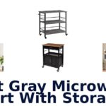best gray microwave cart with storage