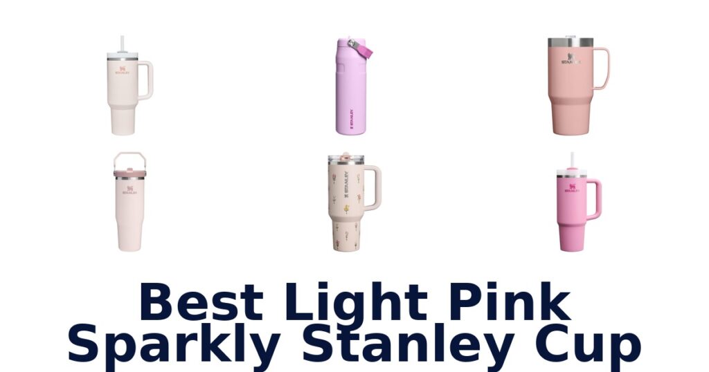 best light pink sparkly stanley cup