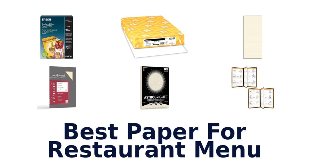 best paper for restaurant menu