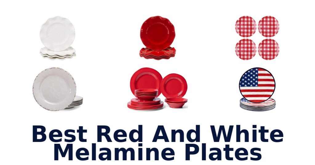 best red and white melamine plates