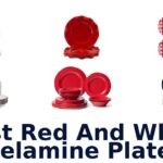 best red and white melamine plates