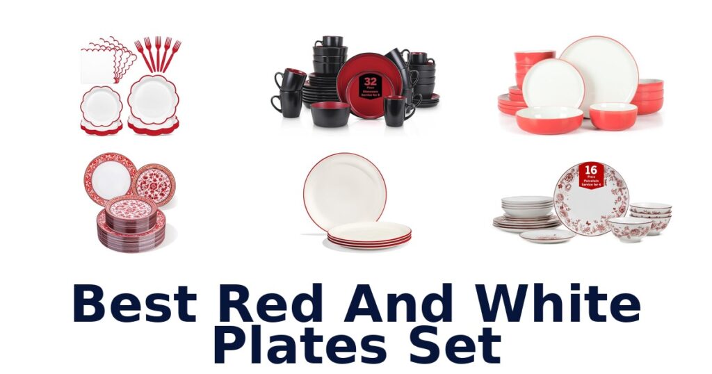 best red and white plates set