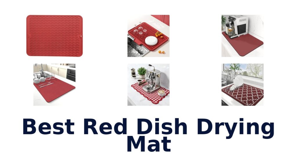 best red dish drying mat