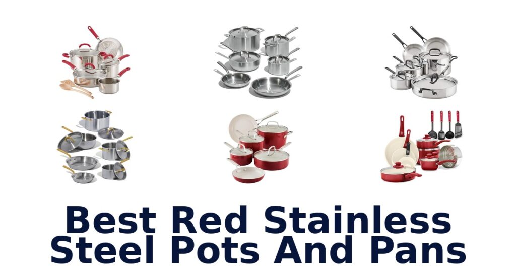 best red stainless steel pots and pans