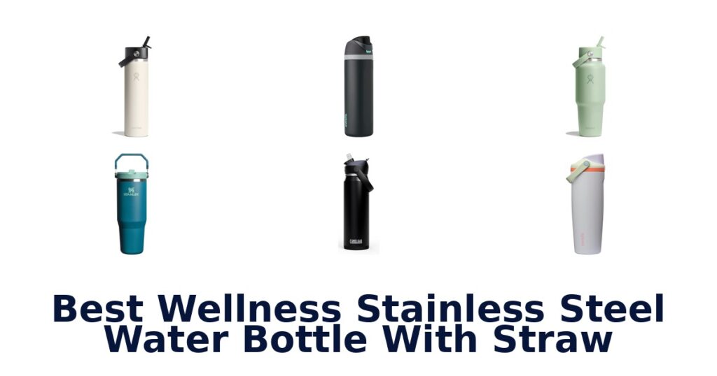 best wellness stainless steel water bottle with straw