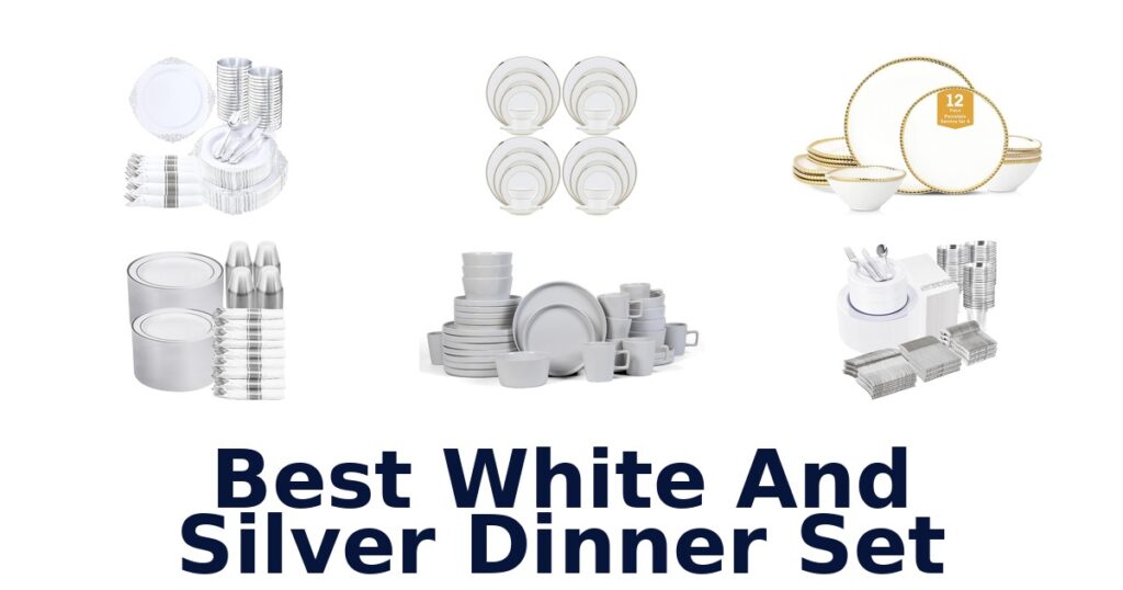 best white and silver dinner set
