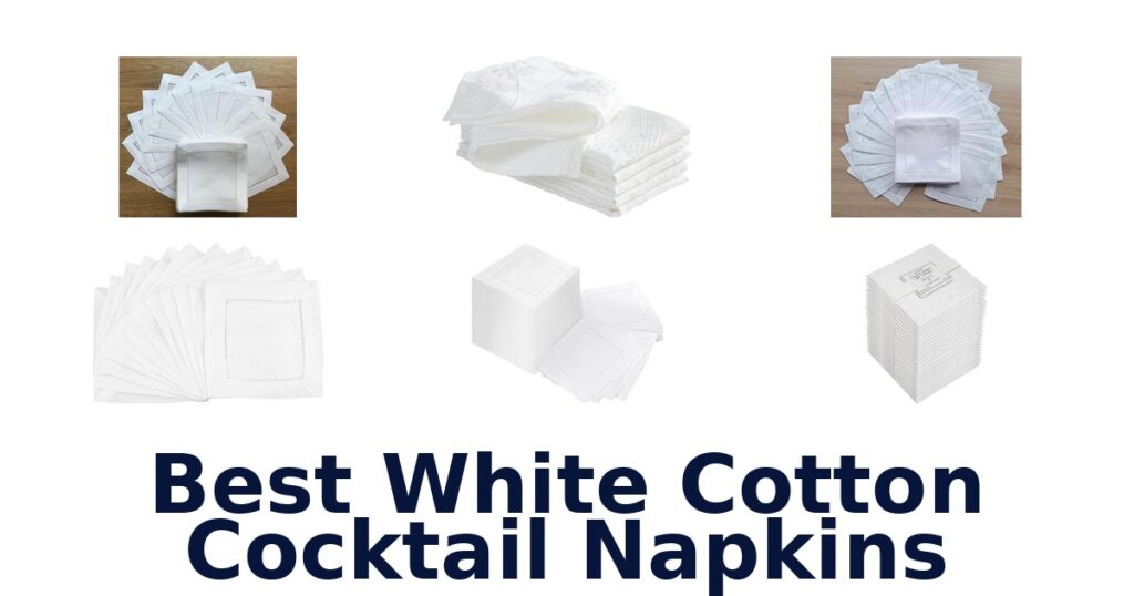 best white cotton cocktail napkins