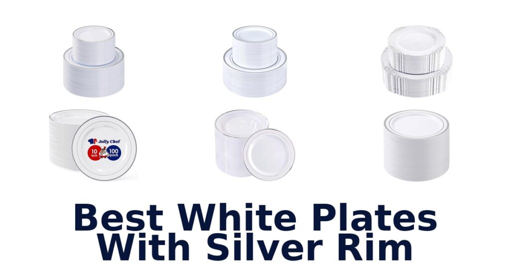 best white plates with silver rim