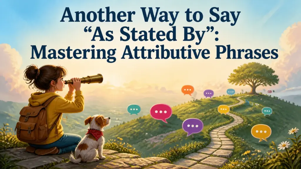 another way to say as stated by