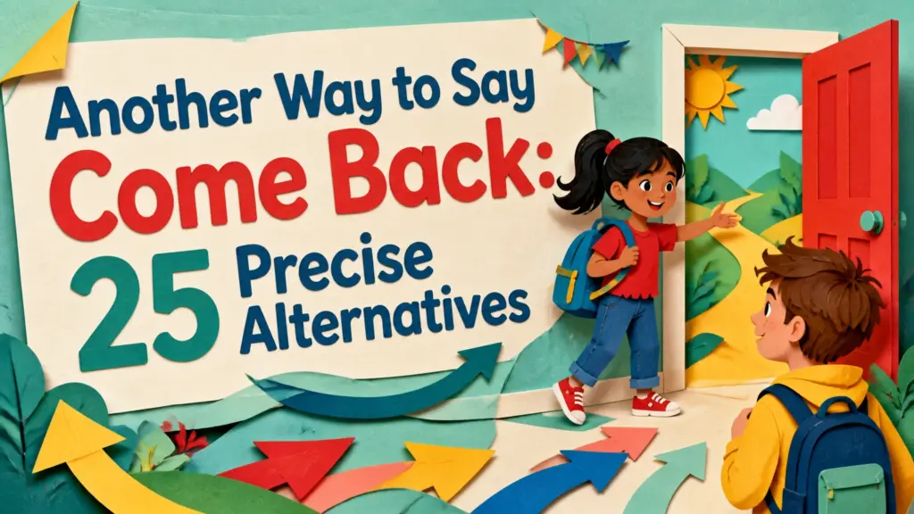 another way to say come back