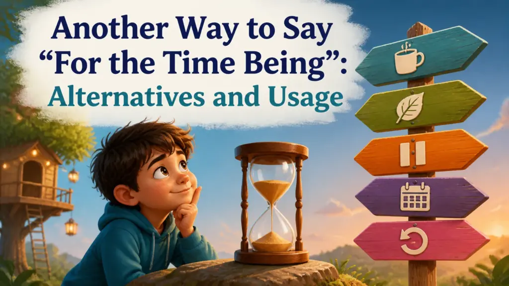 another way to say for the time being