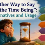 another way to say for the time being