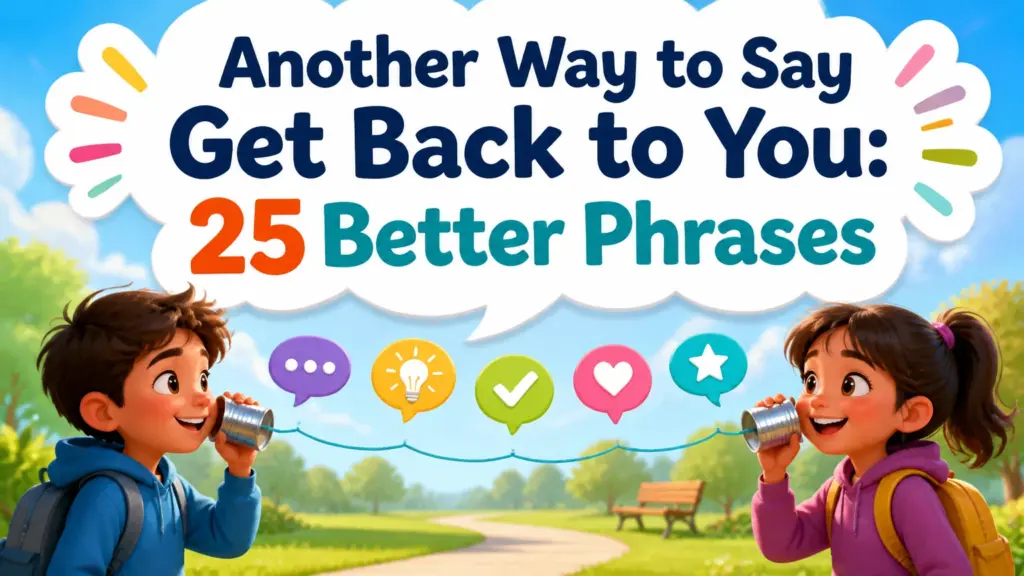 another way to say get back to you