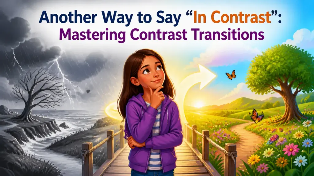 another way to say in contrast
