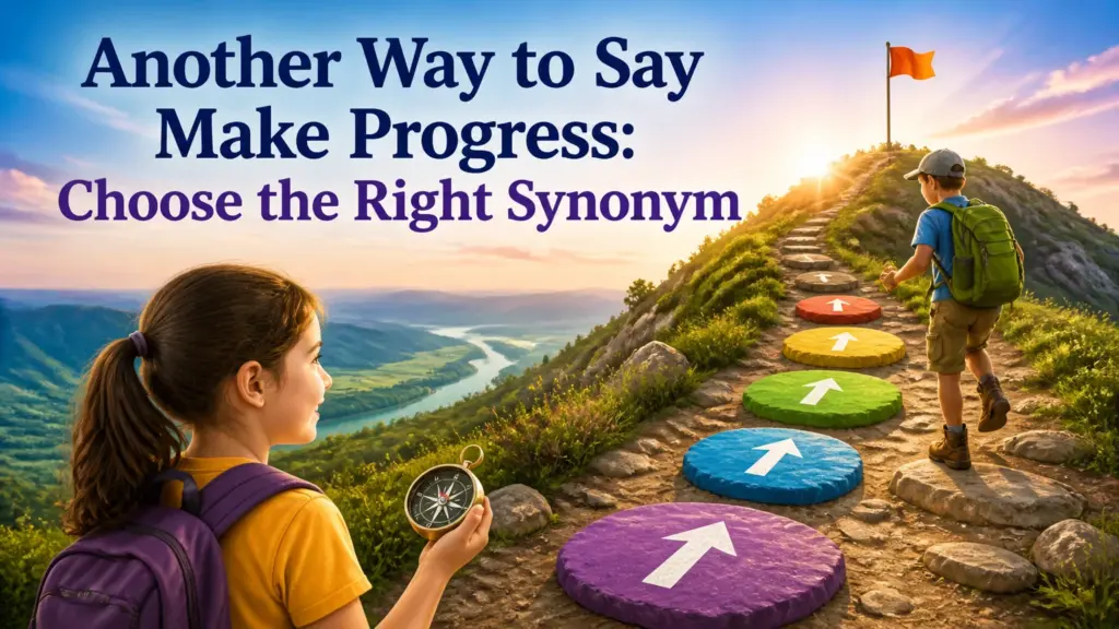 another way to say make progress