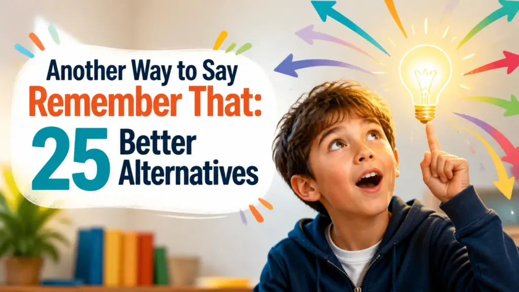 another way to say remember that