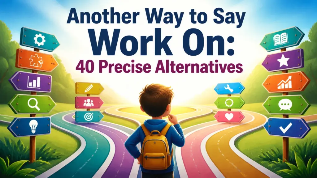 another way to say work on