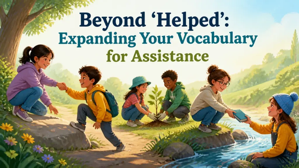 another way to say helped