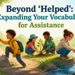 another way to say helped