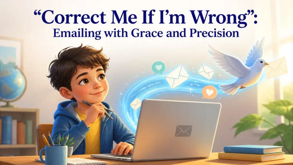 how to say correct me if im wrong in an email