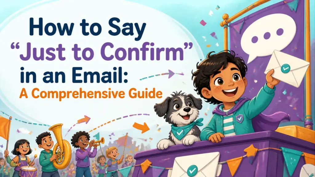 how to say just to confirm in an email