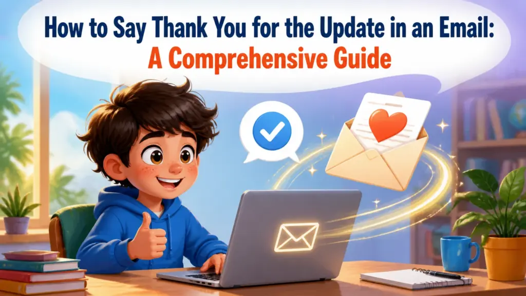 how do you say thank you for the update in an email